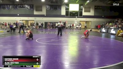 JV-10 lbs Round 2 - Elise Grzybek, Cedar Falls vs Hayden Wade, Williamsburg