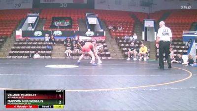 106 lbs Round 2 - Madison Nieuwenhuis, Michigan Grappler RTC vs Valarie McAnelly, All American TC