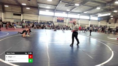 95 lbs Semifinal - Xavier Vega, Northern Arizona Grapplers vs Tate Bodine, AZ Heat