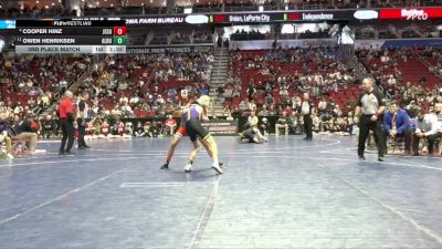 1A-120 lbs 3rd Place Match - Cooper Hinz, Jesup vs Owen Henriksen, Alburnett