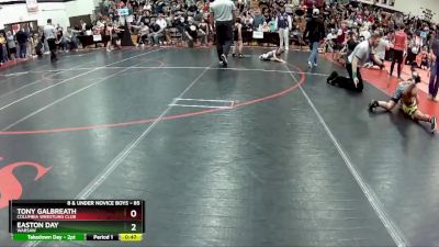 85 lbs Round 1 - Tony Galbreath, Columbia Wrestling Club vs Easton Day, Warsaw