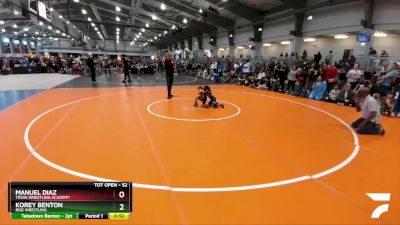 52 lbs Quarterfinal - Korey Benton, Rise Wrestling vs Manuel Diaz, Texas Wrestling Academy