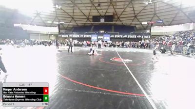 117 lbs Quarters - Harper Andersen, Mat Rats Rebooted Wrestling vs Brianna Hansen, Takedown Express Wrestling Club