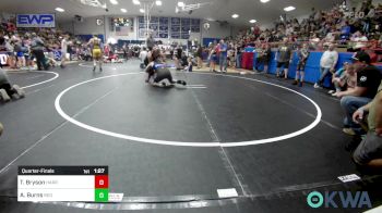 140 lbs Quarterfinal - Tyler Bryson, Harrah Little League Wrestling vs Andrew Burns, Red Ryder Wrestling Club