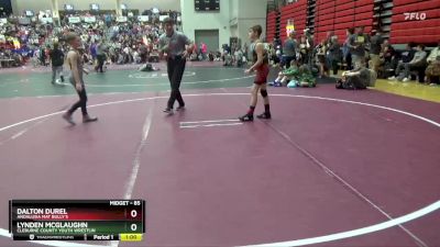 85 lbs Cons. Round 3 - Lynden McGlaughn, Cleburne County Youth Wrestlin vs Dalton Durel, Andalusia Mat Bully`s