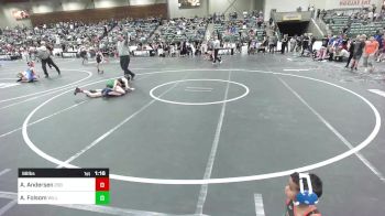 88 lbs Quarterfinal - Averi Andersen, 208 Spartans vs Alayna Folsom, Willits Grapplin Pack