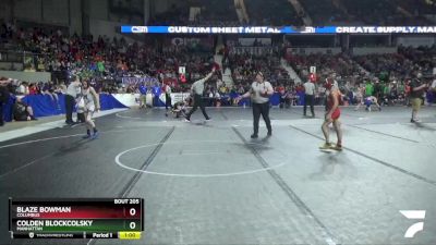 72 lbs 5th Place Match - Blaze Bowman, Columbus vs Colden Blockcolsky, Manhattan