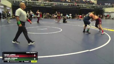 285 lbs Cons. Round 5 - Isaac Lopez, Mt. San Antonio College vs Xavier Moran, Lemoore College