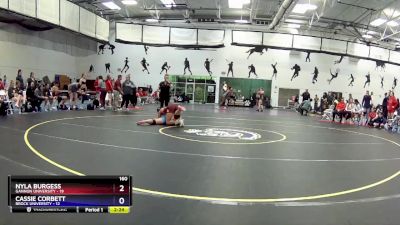 160 lbs Round 5 (16 Team) - Cassie Corbett, Brock University vs Nyla Burgess, Gannon University