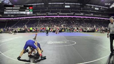 D1-126 lbs Cons. Round 3 - Jamison Gregory, Detroit Catholic Central HS vs Conner Haslett, Lapeer HS