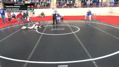 75_B lbs Round Of 32 - Braxton Wensel, Union vs Logan Bonfilio, Greater Johnstown