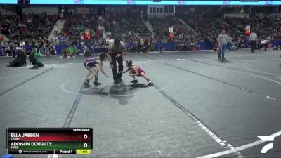 55 lbs Semifinal - Ella Jabben, Caney vs Addison Doughty, Piper