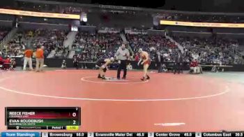 138 lbs Quarterfinal - Reece Fisher, Columbus East vs Evan Roudebush, Bloomington South