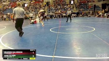 133 lbs Semis - Braeden Halverson, W1-Bismarck vs Gage Glaser, W3-Dickinson