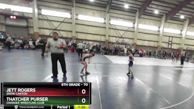 70 lbs Champ. Round 1 - Thatcher Purser, Charger Wrestling Club vs Jett Rogers, Snow Canyon