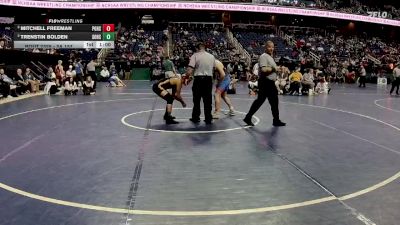 2A 157 lbs Cons. Round 3 - Trenstin Bolden, Southwest Onslow High School vs Mitchell Freeman, Providence Grove High School