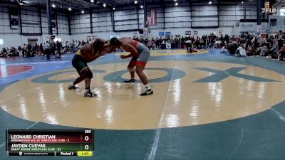 285 lbs Round 3 (3 Team) - Jayden Cuevas, GREAT BRIDGE WRESTLING CLUB vs Leonard Christian, SHENANDOAH VALLEY WRESTLING CLUB