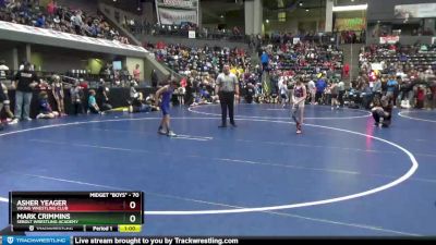 70 lbs Champ. Round 2 - Mark Crimmins, Sebolt Wrestling Academy vs Asher Yeager, Viking Wrestling Club