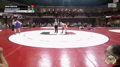 190 lbs Semifinals (8 Team) - Drew Simpson, SALLISAW vs Hudson Claggett, BRISTOW