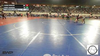 143 lbs Quarterfinal - Caden Winkler, Jenks vs Avery Hawkins, Glenpool JH