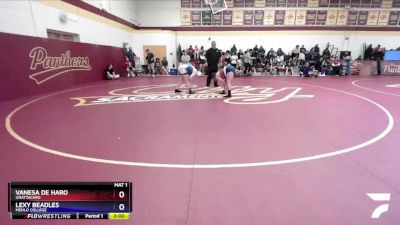 160 lbs Quarterfinal - Vanesa De Haro, Unattached vs Lexy Beadles, Menlo College