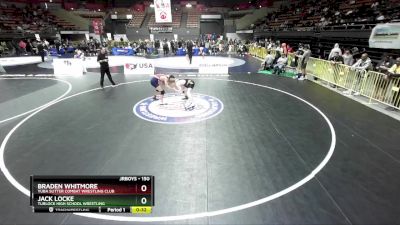 150 lbs Cons. Round 4 - Jack Locke, Turlock High School Wrestling vs Braden Whitmore, Yuba Sutter Combat Wrestling Club