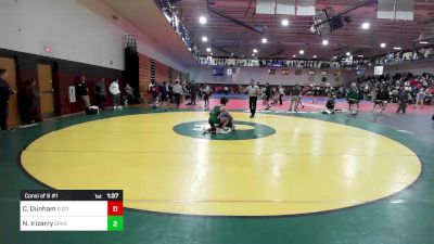 120 lbs Consi Of 8 #1 - Cole Dunham, Pope John XXIII vs Nicholas Irizarry, South Plainfield