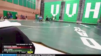 91 lbs Round 1 - Braydon Tabor, Faith Lutheran Wrestling Club/ vs Zoe Lasike, Pahranagat Valley Youth Wrestl