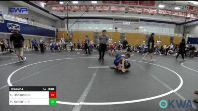 58 lbs Consi Of 4 - Dakota Hobson, Noble Takedown Club vs Huxley Kelton, Harrah Little League Wrestling