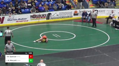 103 lbs Round Of 32 - Wyatt Spencer, Wyalusing vs Keller Maryott, Franklin Regional