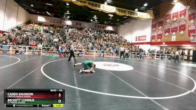 110 lbs Champ. Round 2 - Beckett Lummus, CY Middle School vs Caden Knudson, Lincoln Middle School