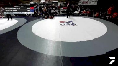 132 lbs Jessie Valenzuela, OCWA - Orange County Wrestling Association vs Jacob Velarde, SDIKWA - San Diego-Imperial Kids Wrestling Association