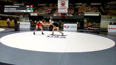Cadet Girls - 140 lbs 3rd Place Match - Essence Abasolo, Guardian Knights Wrestling Club vs Maya Ramirez, John Glenn High School Wrestling