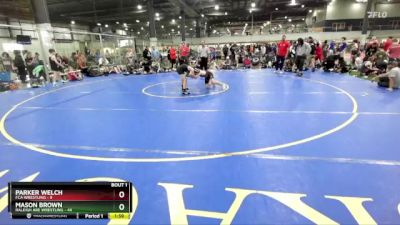 95 lbs Finals (2 Team) - Mason Brown, RALEIGH ARE WRESTLING vs Parker Welch, FCA WRESTLING