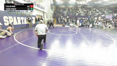 118 lbs Cons. Round 5 - Collin Hire, Missoula Sentinel vs Aiden Sweat, Glacier