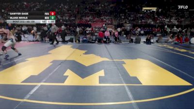 6A 138 lbs Semifinal - Blake Nevils, Meridian vs Sawyer Sage, Post Falls