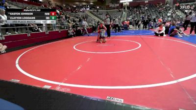 90 lbs 3rd Place Match - Easton Johnson, Pottsville Apache Youth Wrestling vs Clayton Loggians, Spartan Wrestling Academy