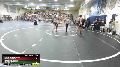 126 lbs Quarterfinal - Cade Johnston, Tri City Christian vs Zach Klarcyk, Porterville