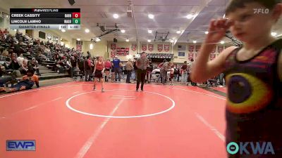 75 lbs Quarterfinal - Creek Cassity, Barnsdall Youth Wrestling vs Lincoln Lamho, Wagoner Takedown Club