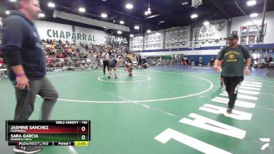 140 lbs Semifinal - Jasmine Sanchez, Chaparral vs Sara Garcia, Murrieta Mesa