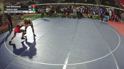 157 lbs Quarters - Jake Broadhead, Utah vs Wesley Kent, Idaho