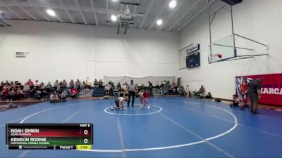 104-104 lbs Round 3 - Kendon Rodine, Centennial Middle School vs Noah Simkin, Dean Morgan