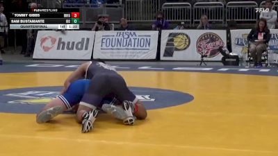 144 lbs Quarterfinal - Tommy Gibbs, Brownsburg vs Sam Bustamante, Indianapolis Bishop Chatard