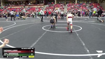 85 lbs Cons. Round 3 - Anthony Lopez, Dodge City Wrestling Academy vs Zayl Henderson, WR - Topeka Blue Thunder