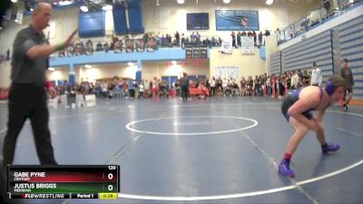 120 lbs Cons. Round 7 - Gabe Pyne, Century vs Justus Briggs, Meridian