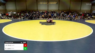 160 lbs Consi Of 16 #1 - Austin Paris, Grand Country (UT) vs Gunner Lopez, Grandview (CO)