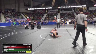 96 lbs Quarterfinal - Charles Magley, Oakley vs Abram Perez, Salina