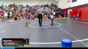 120 lbs Quarterfinal - Catie Campbell, North Montgomery High School vs Tola Aluko, Ben Davis