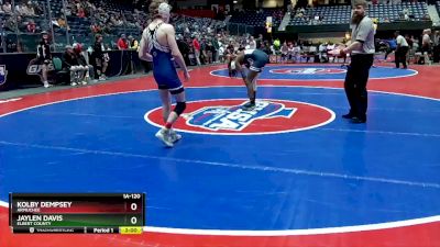 1A-120 lbs Champ. Round 1 - Kolby Dempsey, Armuchee vs JAYLEN DAVIS, Elbert County