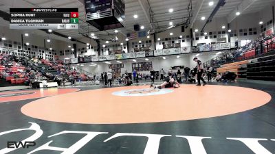 190 lbs Quarterfinal - Sophia Hunt, Tecumseh HS Girls vs Danica Tilghman, Broken Arrow JH Girls